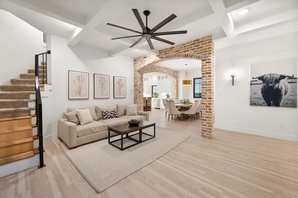 a living room with furniture