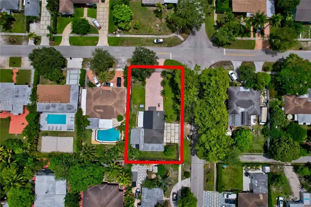 an aerial view of multiple house