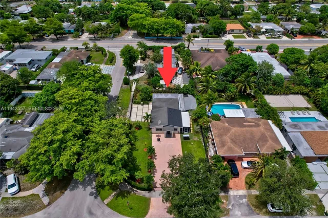 an aerial view of multiple house