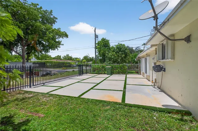 a view of a door and an outdoor space