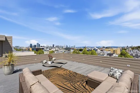 a view of a terrace with skyline