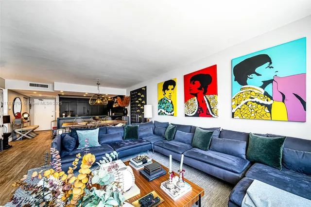 a living room with furniture