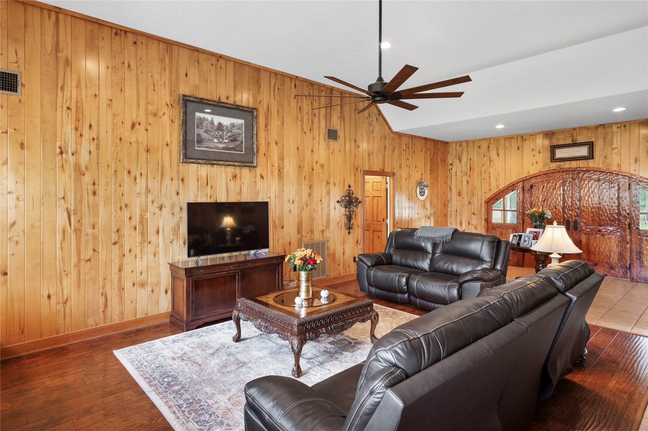 7875 Willys Road New Waverly, TX 77358 - Photo 15 of 45 a living room with furniture and a flat screen tv