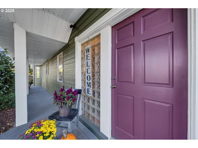 a backyard of a house with lots of green space