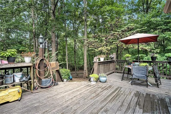 a view of a table and chairs in patio