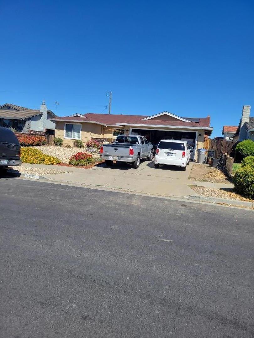a view of a car parked in garage