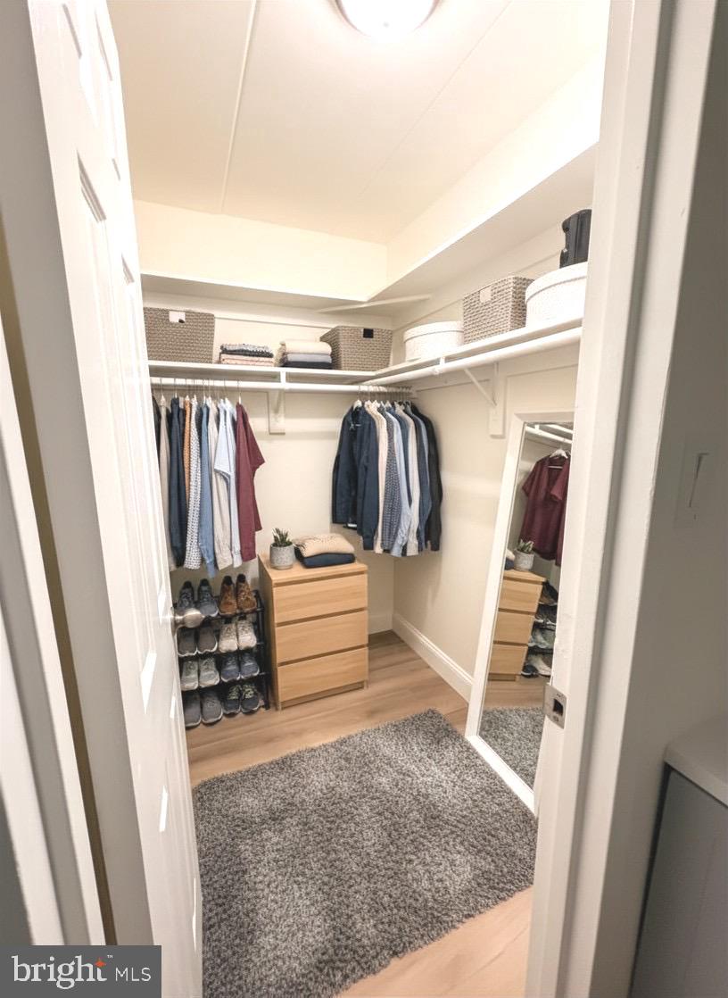 2316 Freetown Court, Unit 1B Reston, VA 20191 - Photo 31 of 36 a view of walk in closet with clothes and shoes