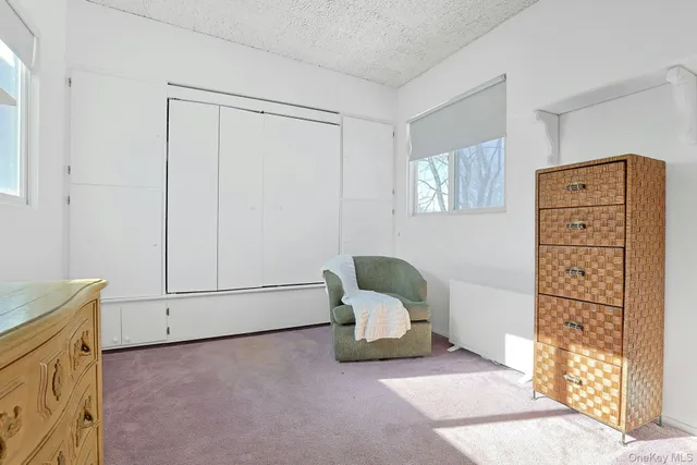 a spacious bedroom with a bed and a tv on the dresser
