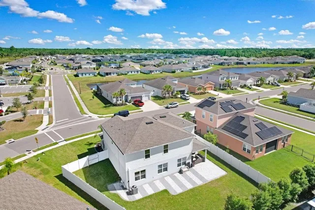 a view of a park with slide
