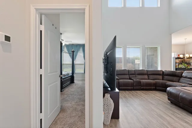 a living room with furniture and a couch