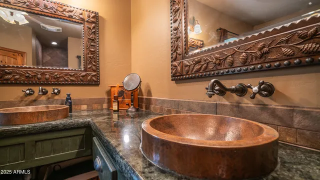 a view of a wooden door with a large window