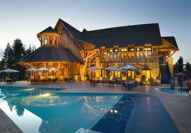 a view of a lake with a big yard