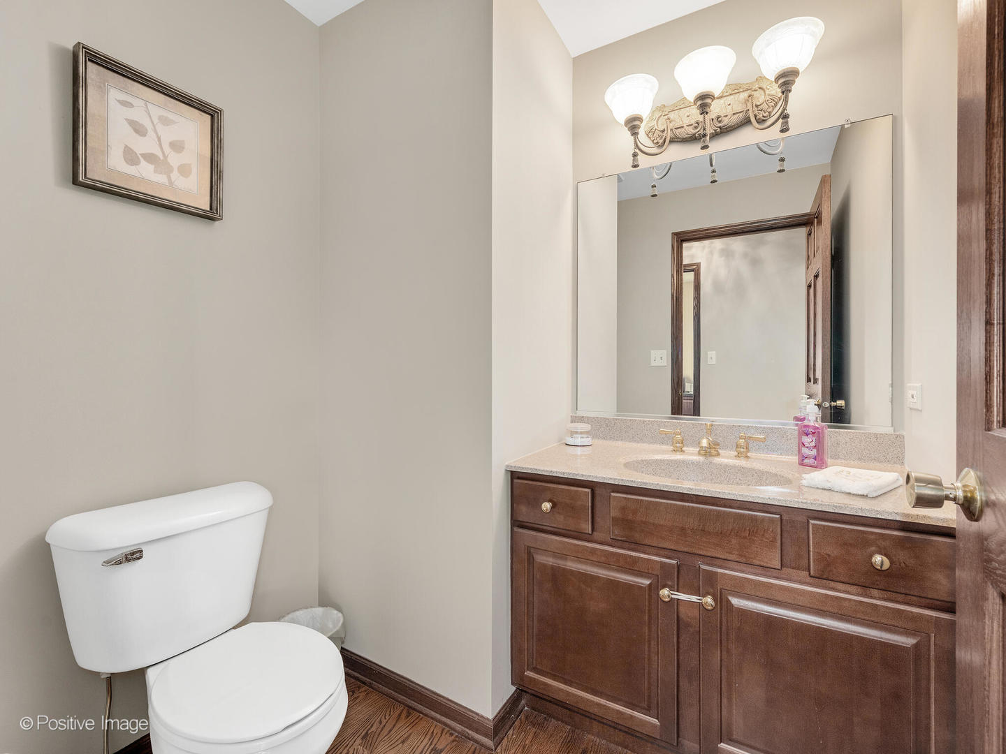 1306 Chauser Lane Woodridge, IL 60517 - Photo 20 of 40 a bathroom with a toilet sink and mirror
