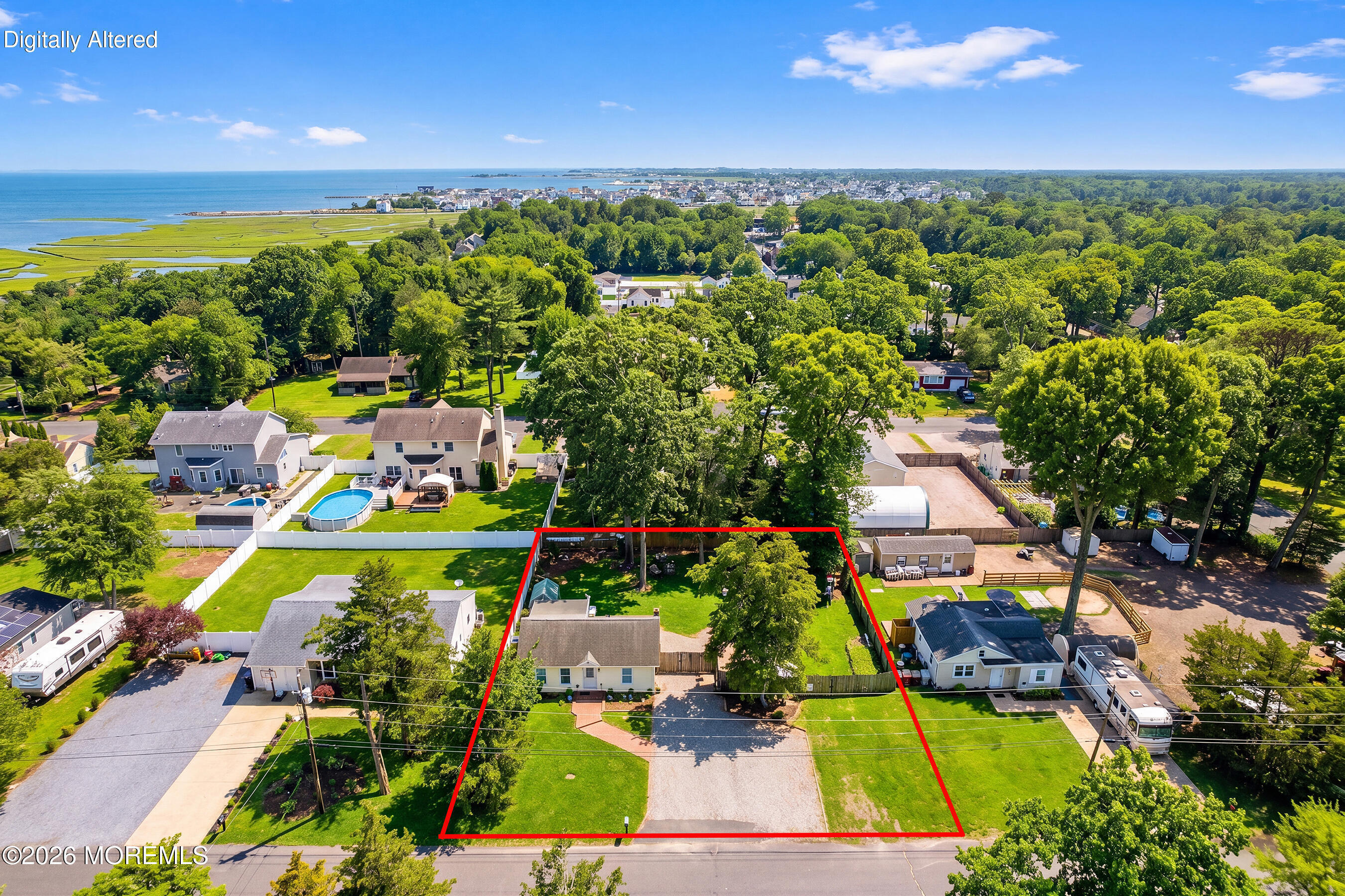 608 Holly Boulevard Bayville, NJ 08721 - Photo 6 of 8 an aerial view of a house with a swimming pool outdoor seating