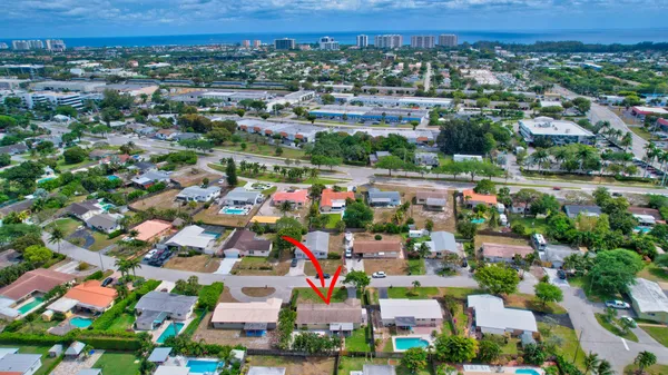 an aerial view of multiple house