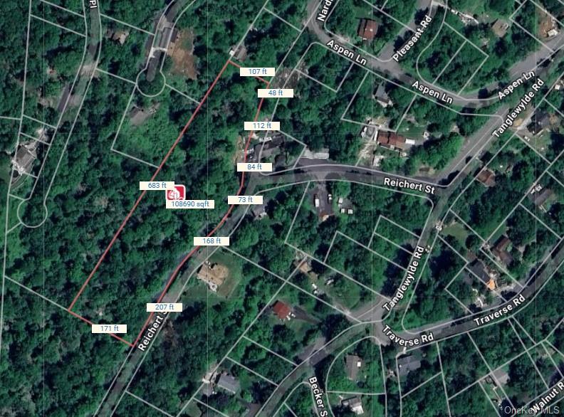 Overhead map with dimensions