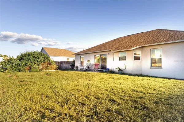 a view of a house with a patio