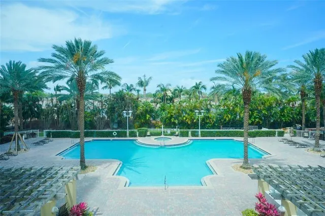 a view of a garden with a slide