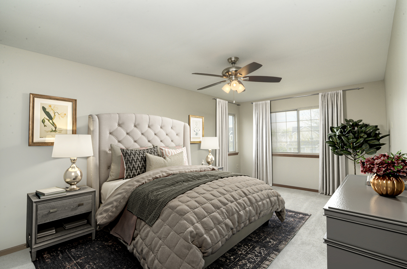 503 Yardley Drive Carol Stream, IL 60188 - Photo 21 of 41 a bedroom with a bed and a chandelier