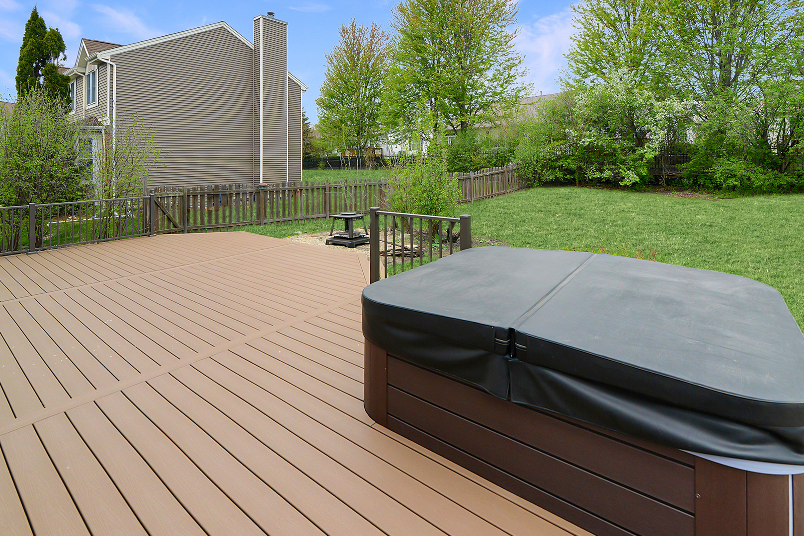 503 Yardley Drive Carol Stream, IL 60188 - Photo 37 of 41 a view of a wooden floor with a wooden fence