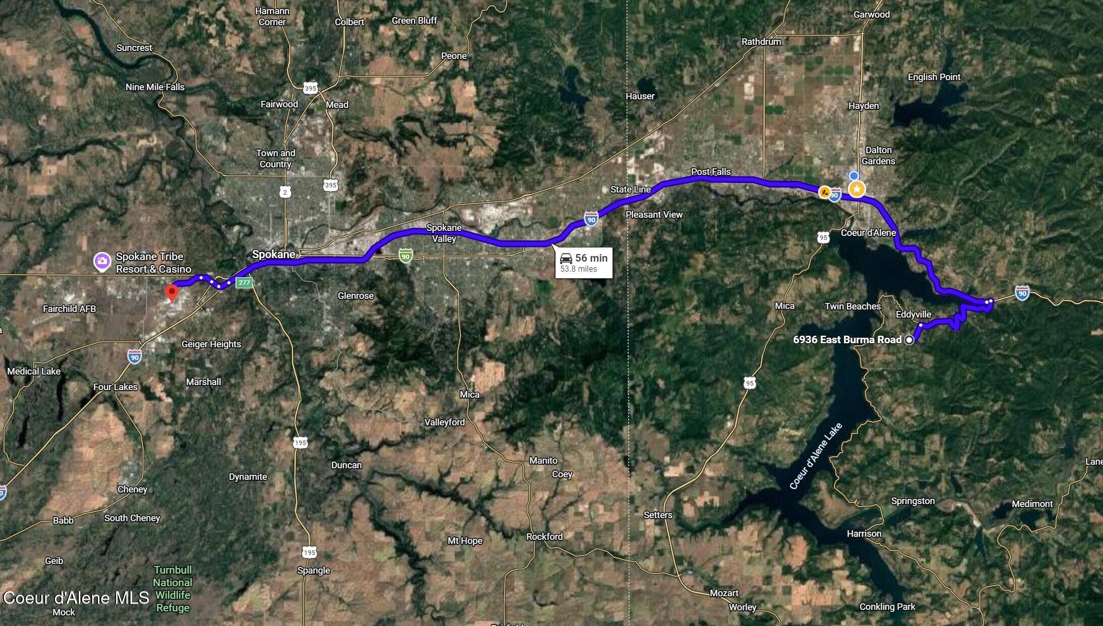 6946 East Burma Road Harrison, ID 83833 - Photo 18 of 23 distance to Spokane Airport