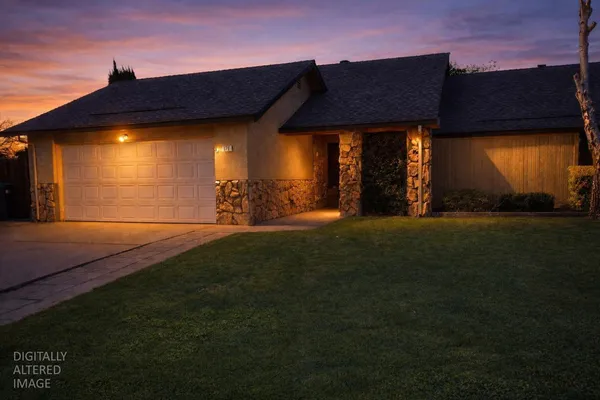 a front view of a house