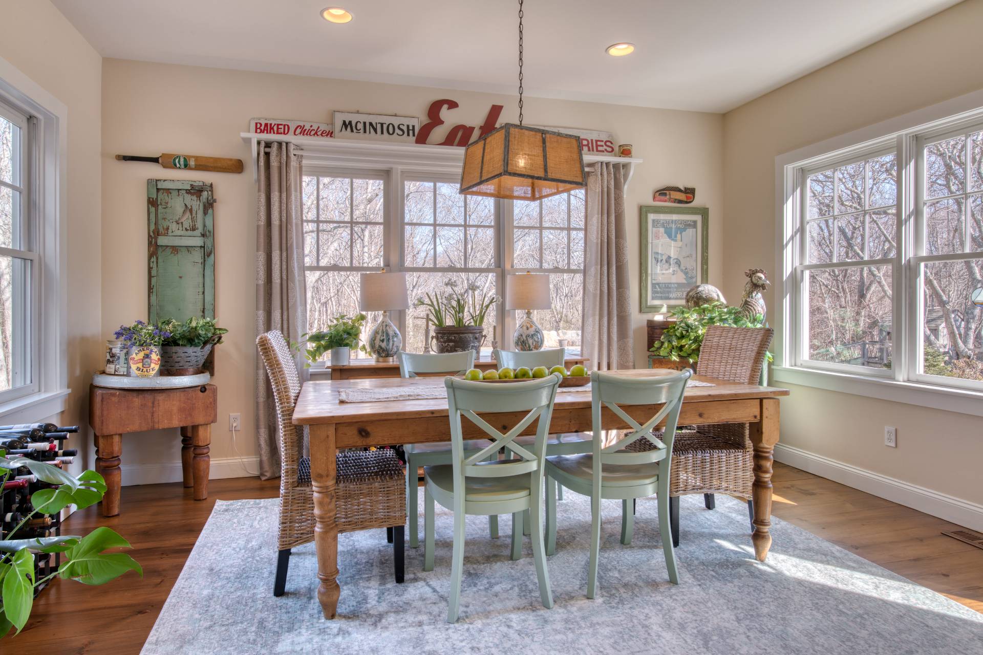 6 Wills Point Road Montauk, NY 11954 - Photo 3 of 16 a view of a dining room with furniture window and outside view