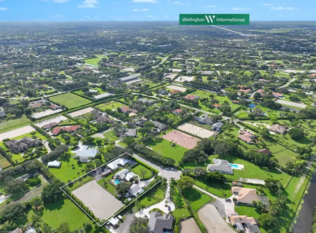 an aerial view of multiple house