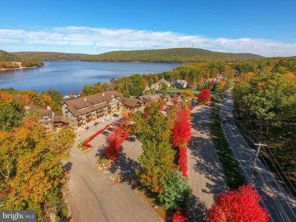 a view of lake and mountain