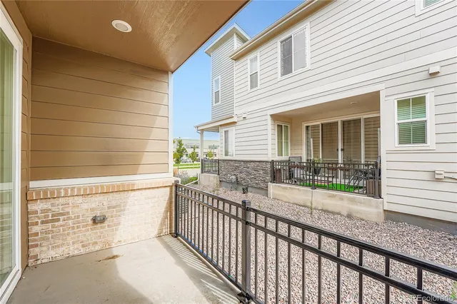 a view of a porch with a backyard