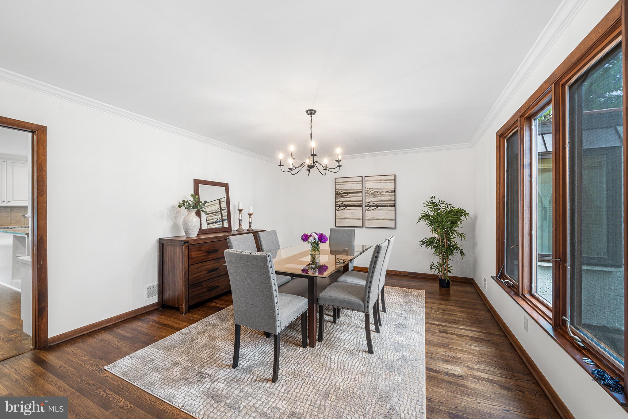 204 French Road Newtown Square, PA 19073 - Photo 13 of 36 a view of a dining room with furniture window and wooden floor
