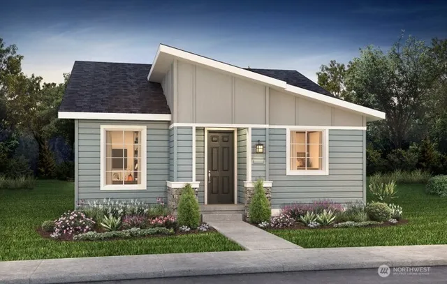 a view front of house with a yard