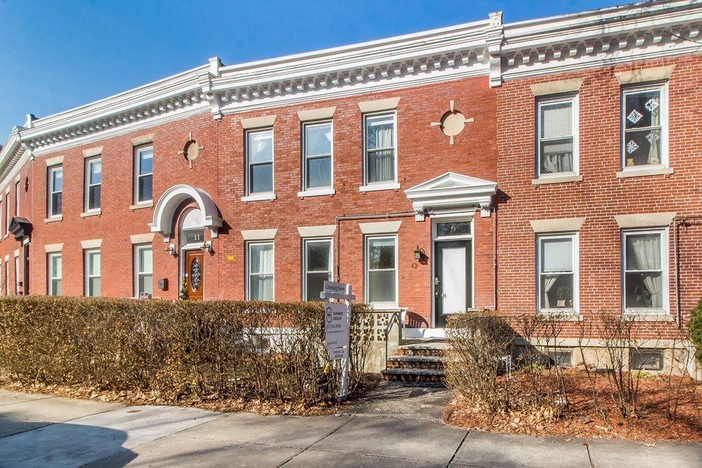 a front view of a building