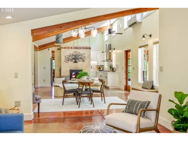 a view of a yard with an outdoor space