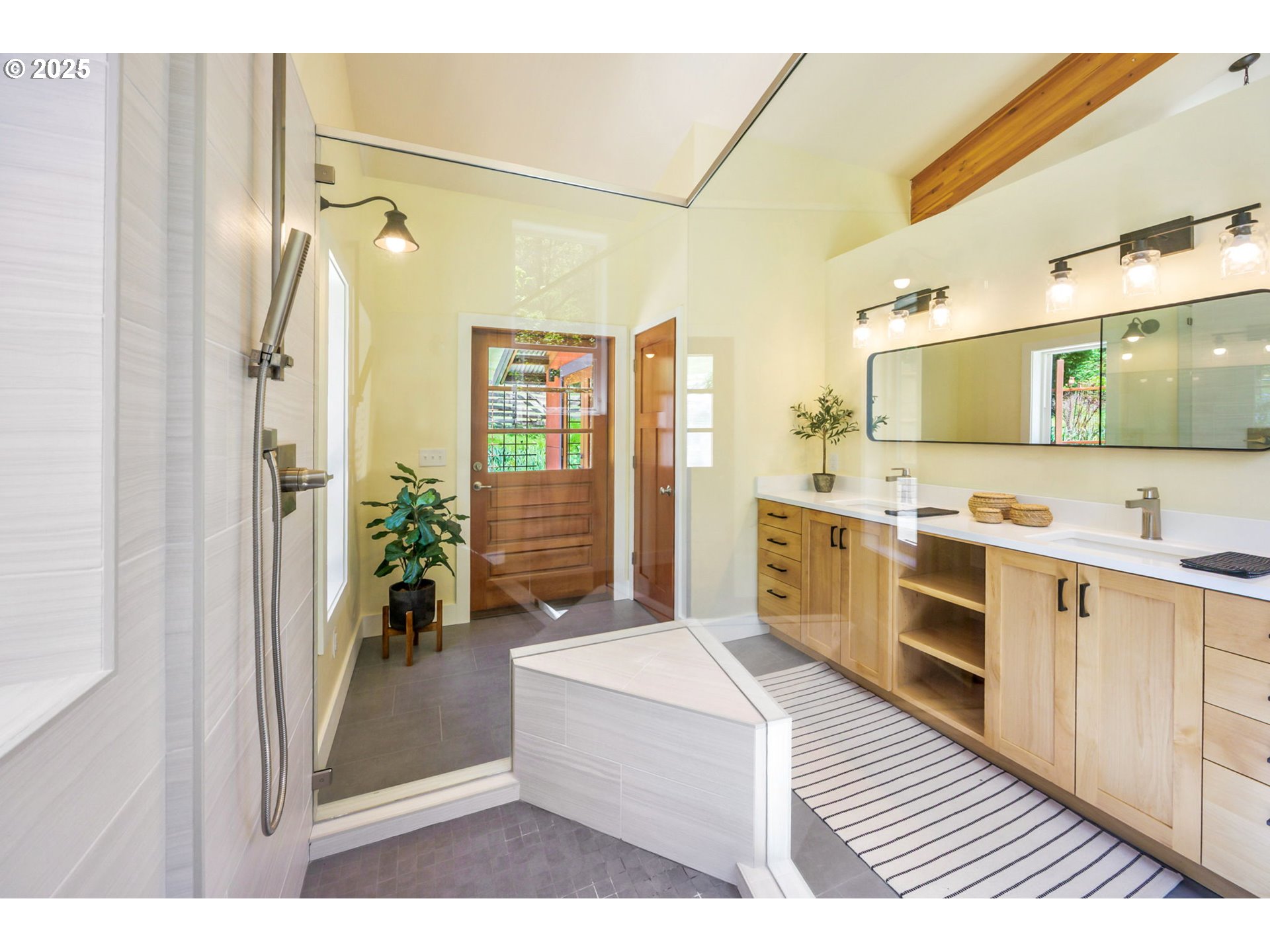 1848 Anderson Creek Road Talent, OR 97540 - Photo 40 of 48 a large bathroom with a double vanity sink a mirror and a shower