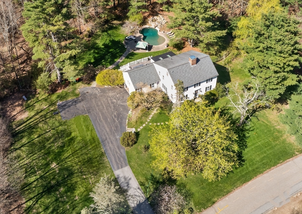 71 Robert Best Road Sudbury, MA 01776 - Photo 30 of 31 an aerial view of a house with a yard lake and outdoor seating