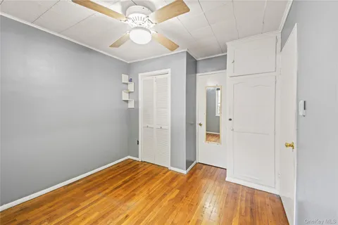 a view of room with stairs and a window