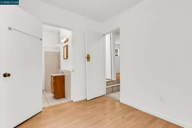 a view of a brick house with a door