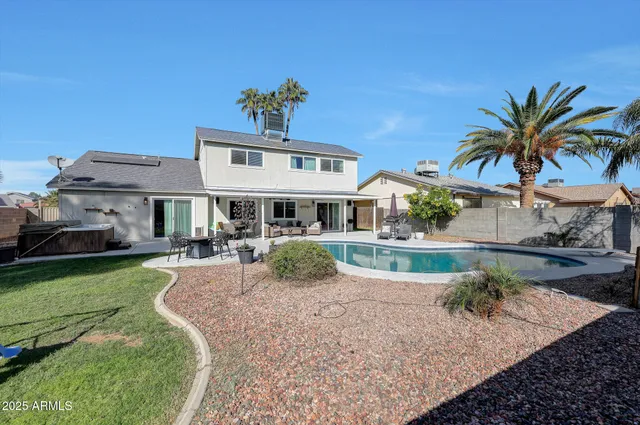 a view of a house with a patio