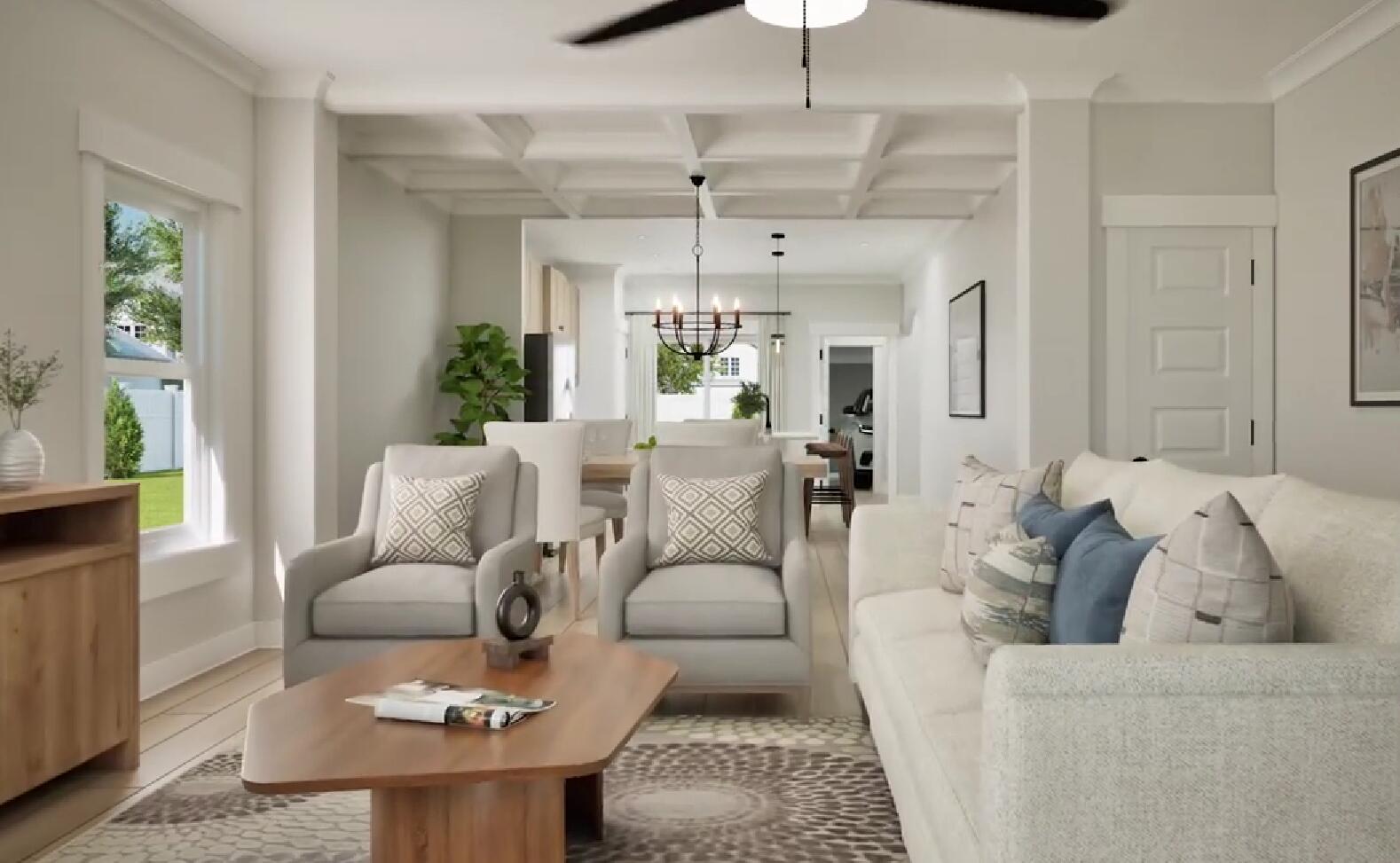 57 Huckleberry Street Freeport, FL 32439 - Photo 4 of 20 a living room with furniture and a chandelier
