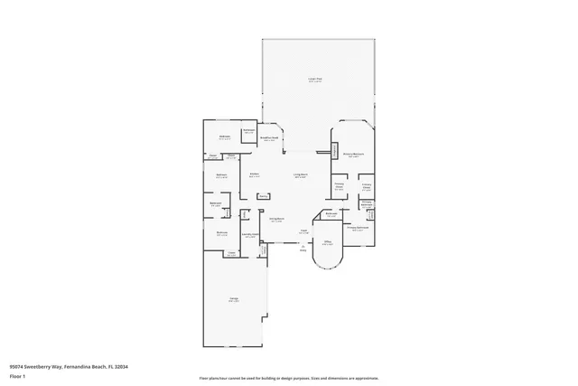 a living room with kitchen island furniture and a large window