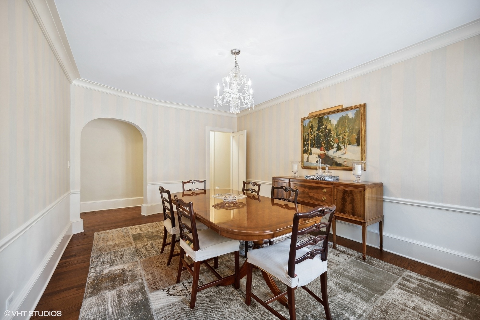 1015 Dinsmore Road Winnetka, IL 60093 - Photo 14 of 46 a view of a dining room with furniture and a chandelier