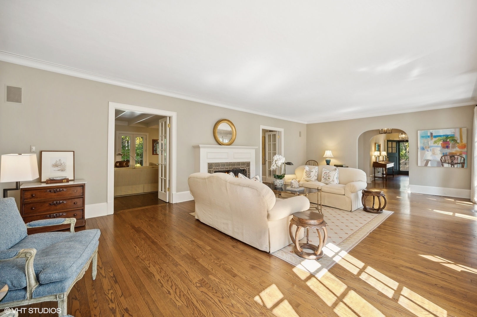 1015 Dinsmore Road Winnetka, IL 60093 - Photo 10 of 46 a living room with furniture and a fireplace