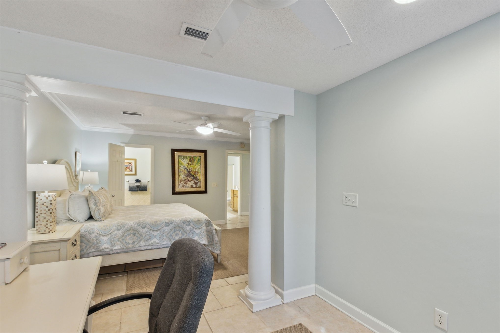 3323 Sea Marsh Road, Unit 3323 Fernandina Beach, FL 32034 - Photo 15 of 47 a bedroom with a bed and furniture