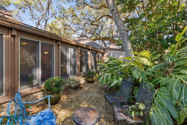a backyard of a house with lots of green space