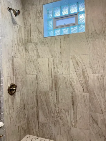 a bathroom with a shower