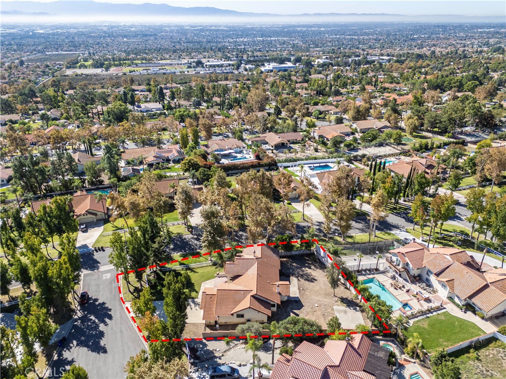 5498 Shadow Lane Rancho Cucamonga, CA 91737 - Photo 46 of 51 an aerial view of a city with lots of residential buildings
