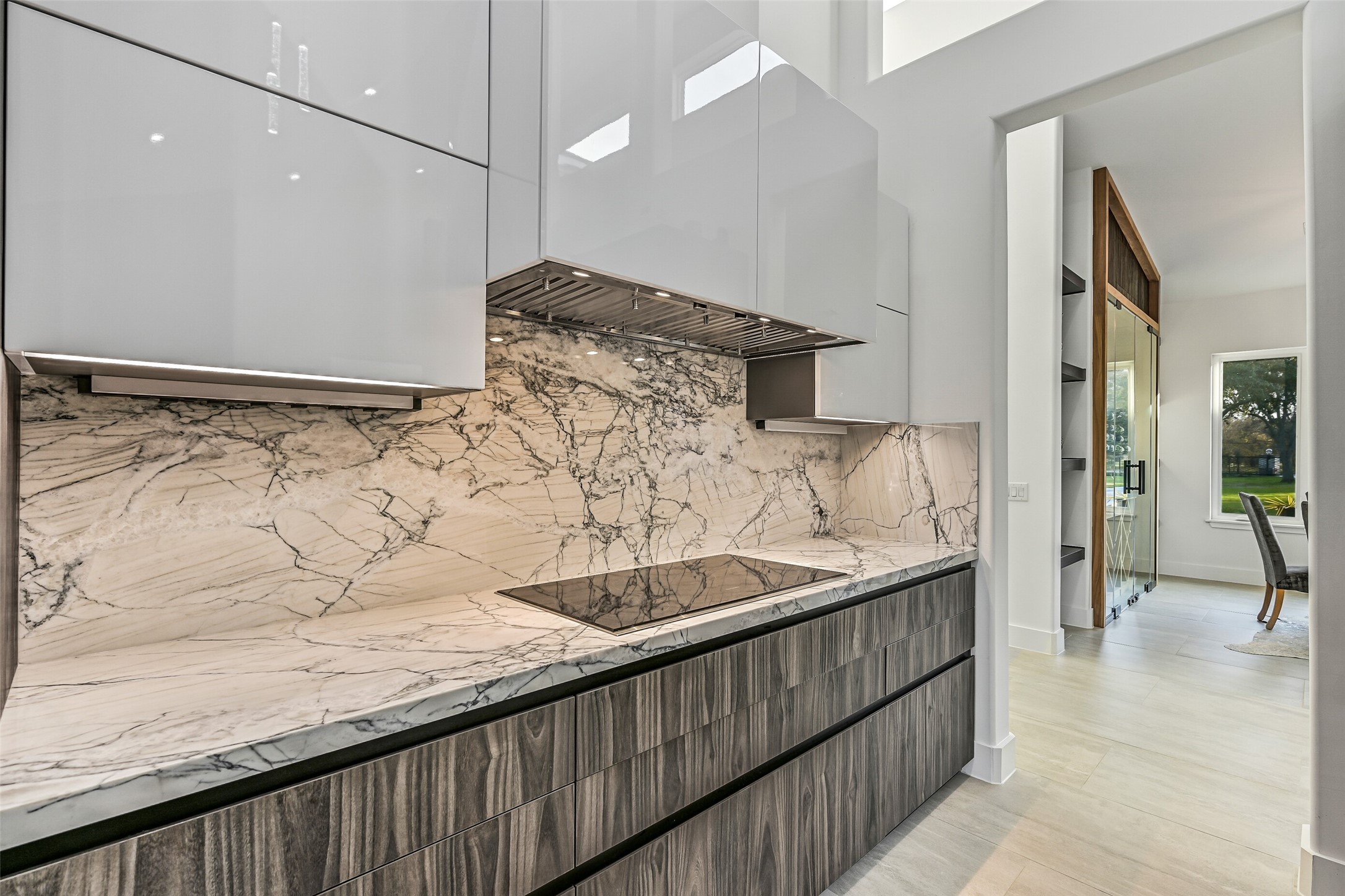 7627 Scott Avenue Manvel, TX 77578 - Photo 22 of 50 a bathroom with a granite countertop sink a mirror and shower