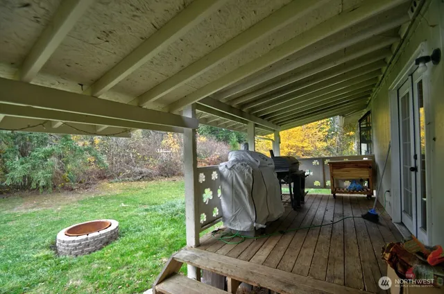 a view of outdoor space with seating