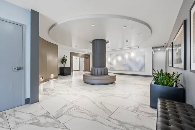 a entryway with flower pot